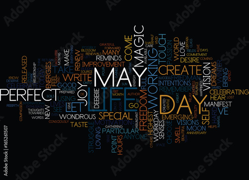 THE MAGIC OF MAY Text Background Word Cloud Concept
