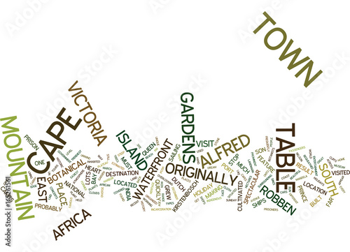 THE MAGIC OF CAPE TOWN Text Background Word Cloud Concept