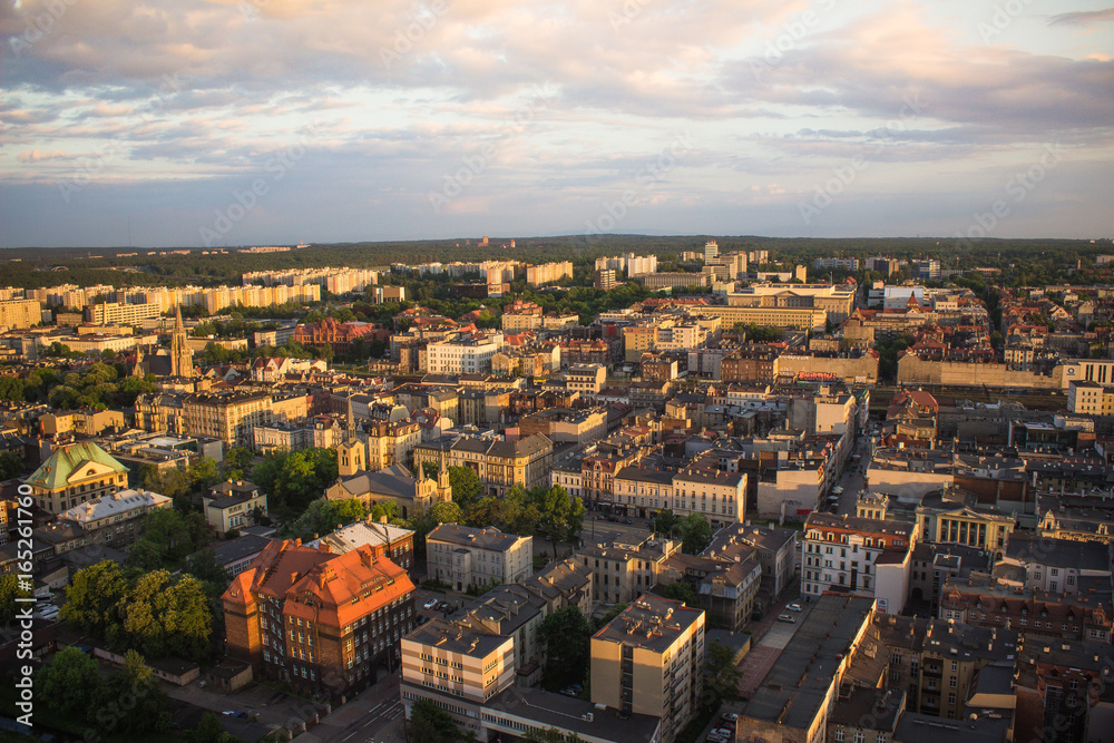 Fototapeta premium View of Katowice town from the bird's eye view