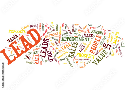 THE LIE ABOUT LEADS Text Background Word Cloud Concept