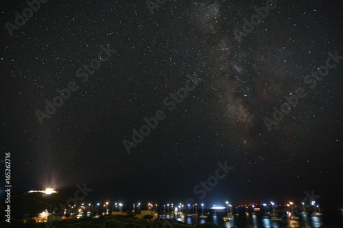 Milky way stars night in Sounion Greece