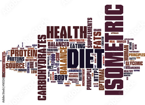THE ISOMETRIC DIET AND BALANCED HEALTH Text Background Word Cloud Concept