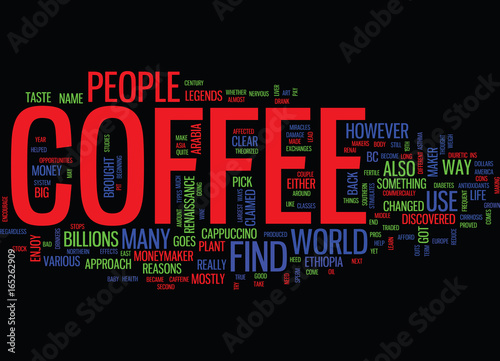 THE INS AND OUTS OF COFFEE Text Background Word Cloud Concept