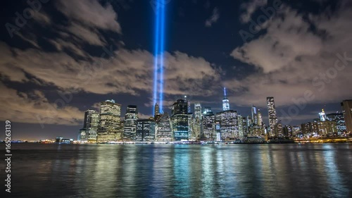 New York Manhattan Lazer Twin Towers Timelapse