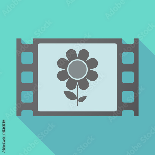 Long shadow film frame with a flower