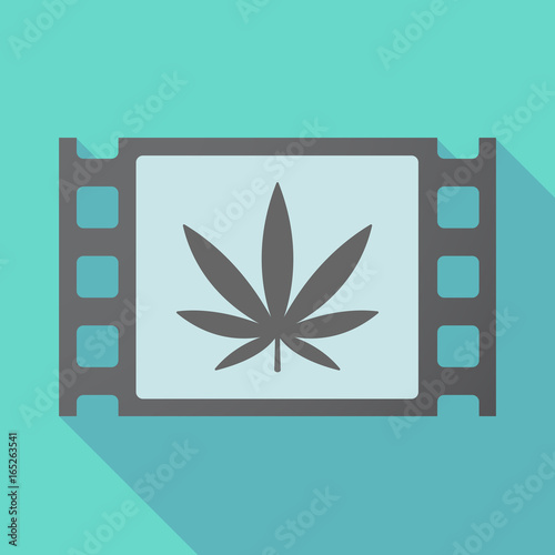 Long shadow film frame with a marijuana leaf