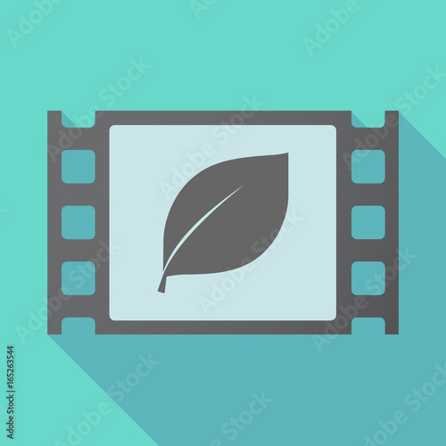 Long shadow film frame with a leaf