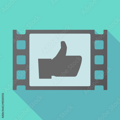 Long shadow film frame with a thumb up hand