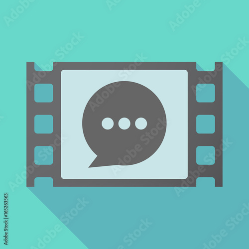 Long shadow film frame with a comic balloon