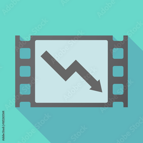 Long shadow film frame with a descending graph