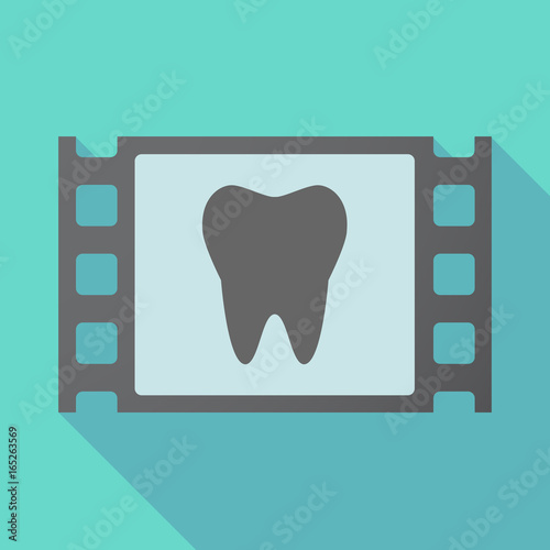 Long shadow film frame with a tooth