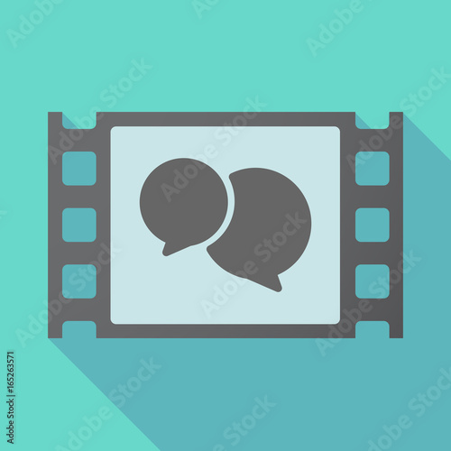Long shadow film frame with  comic balloons