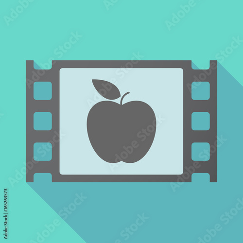 Long shadow film frame with an apple