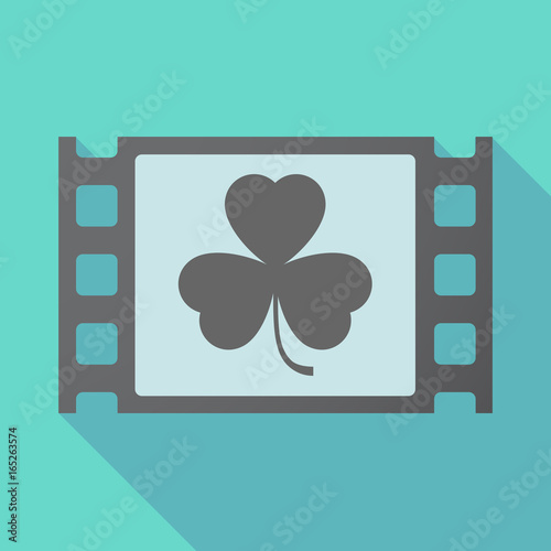 Long shadow film frame with a clover