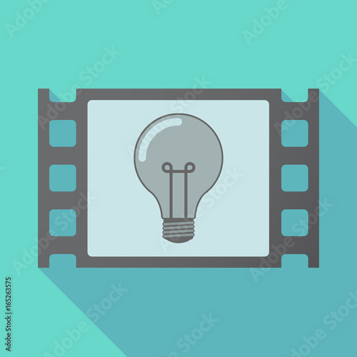 Long shadow film frame with a light bulb