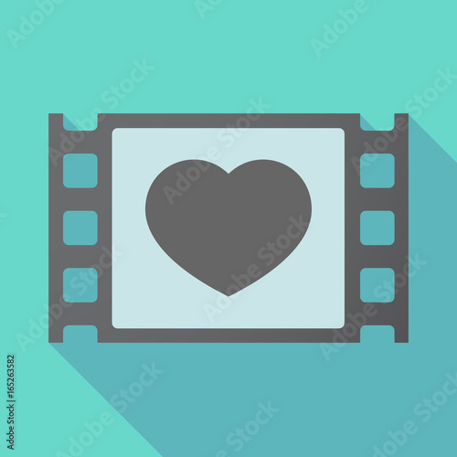 Long shadow film frame with a heart