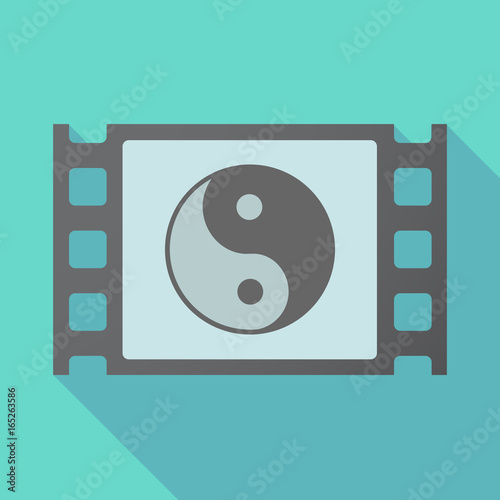 Long shadow film frame with a ying yang