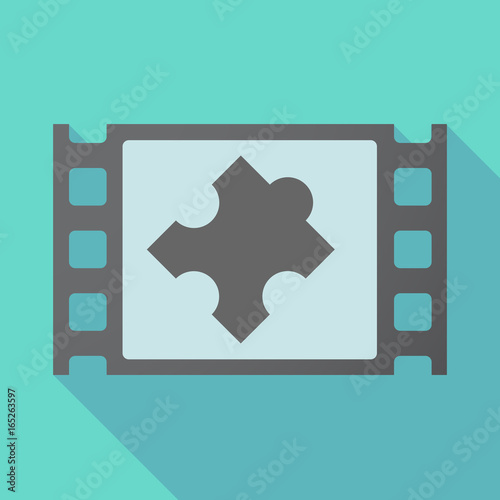 Long shadow film frame with a puzzle piece