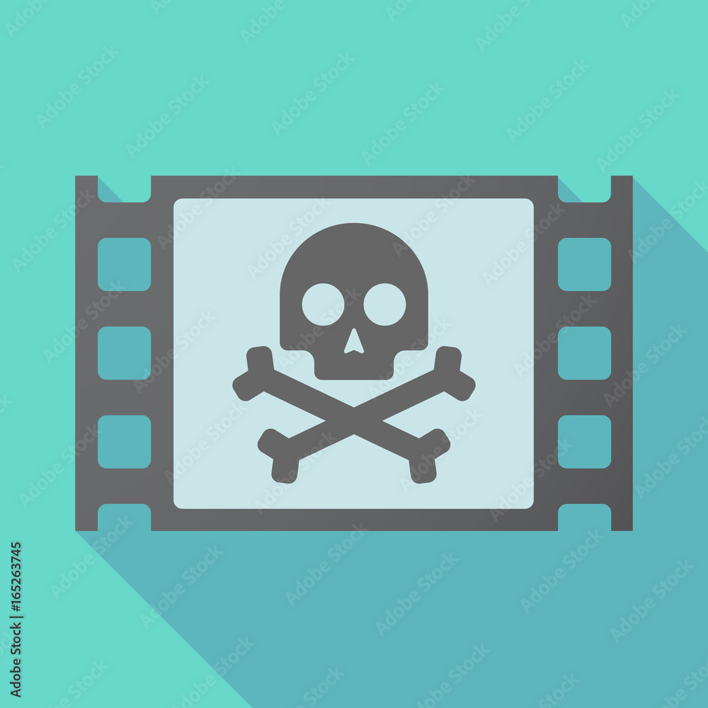 Fototapeta premium Long shadow film frame with a skull