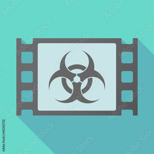 Long shadow film frame with a biohazard sign