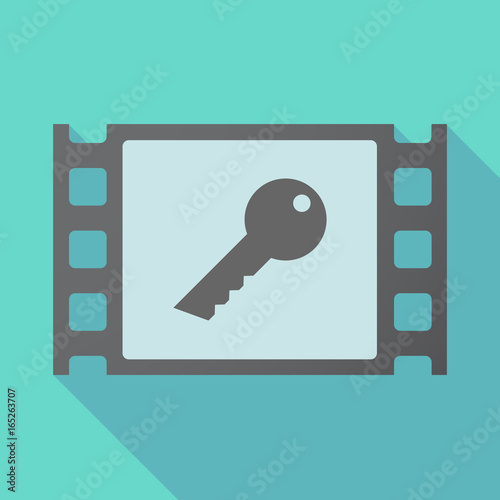 Long shadow film frame with a key