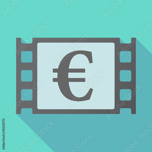 Long shadow film frame with an euro sign
