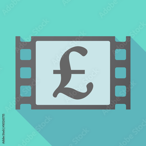 Long shadow film frame with a pound sign
