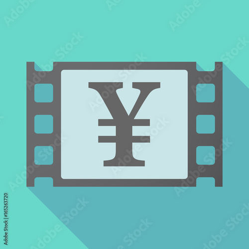 Long shadow film frame with a yen sign