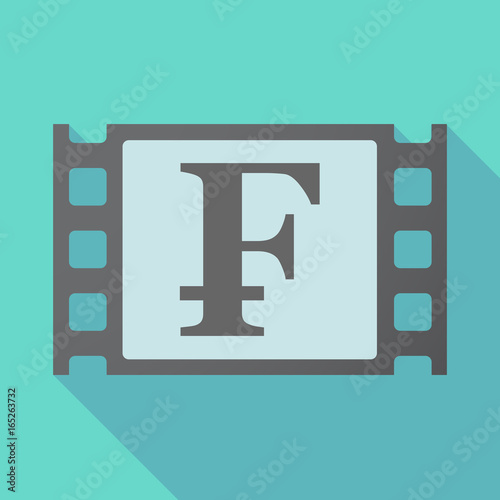 Long shadow film frame with a swiss franc sign