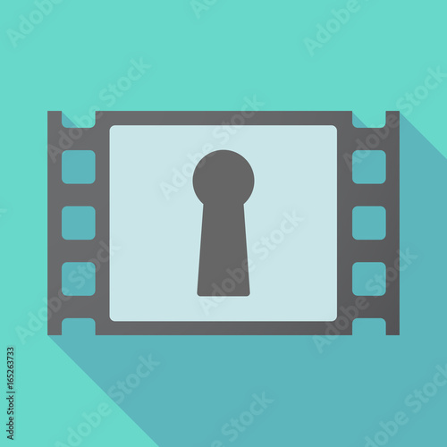Long shadow film frame with a key hole