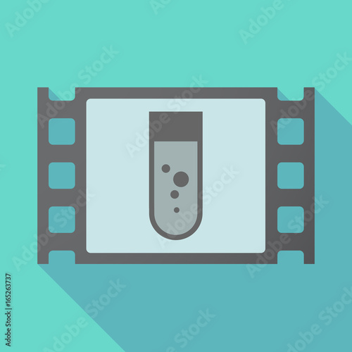 Long shadow film frame with a chemical test tube