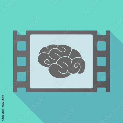 Long shadow film frame with a brain