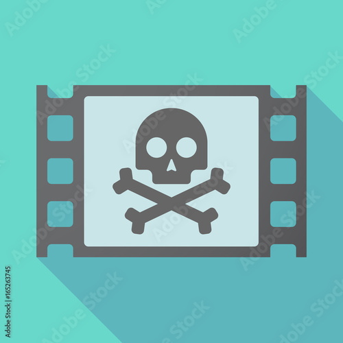 Long shadow film frame with a skull