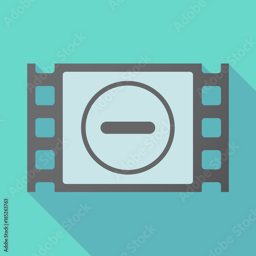 Long shadow film frame with a subtraction sign