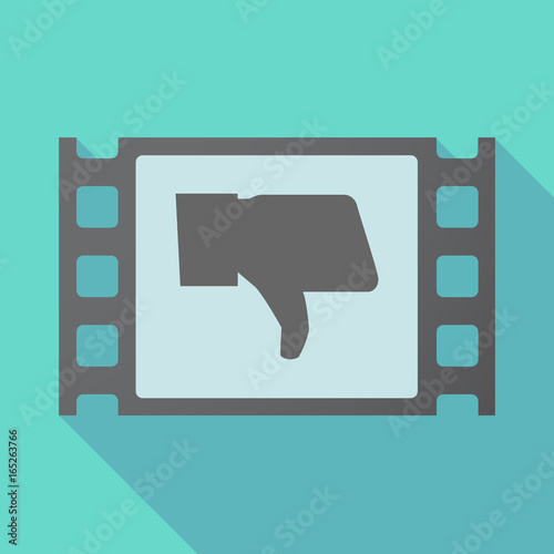 Long shadow film frame with a thumb down hand