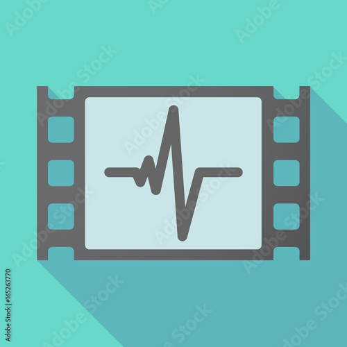 Long shadow film frame with a heart beat sign
