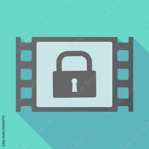 Long shadow film frame with a closed lock pad