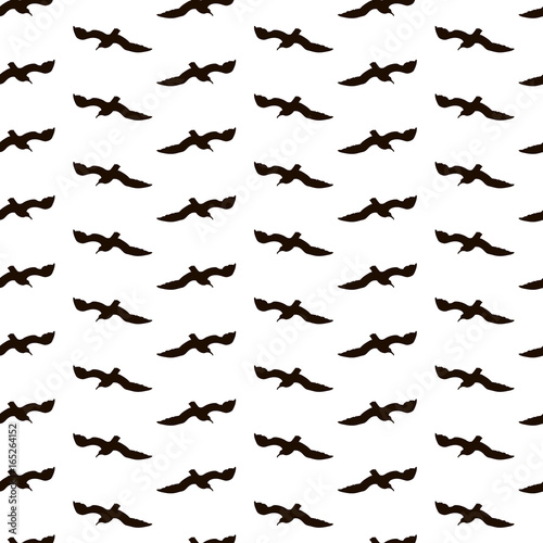 Seagull silhouettes vector seamless pattern