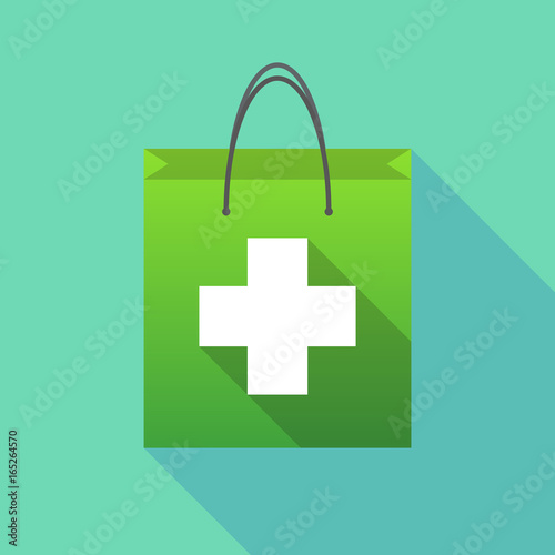 Long shadow shopping bag with a pharmacy sign