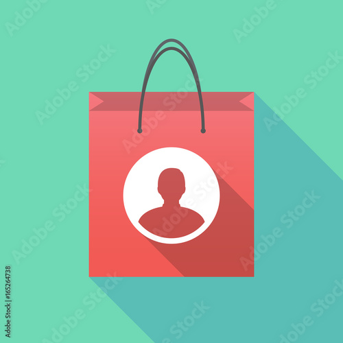 Long shadow shopping bag with a male avatar