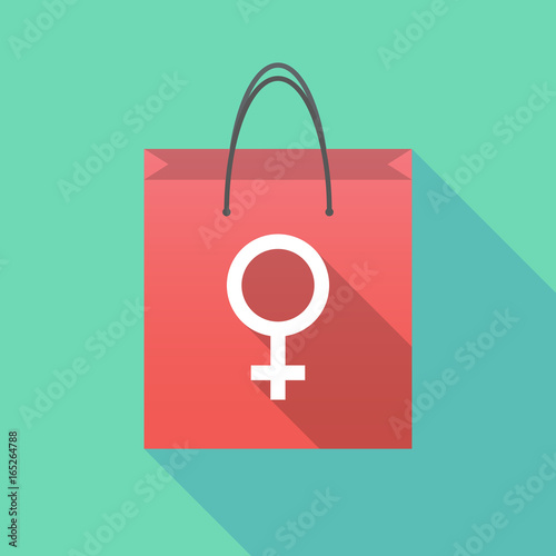 Long shadow shopping bag with a female sign