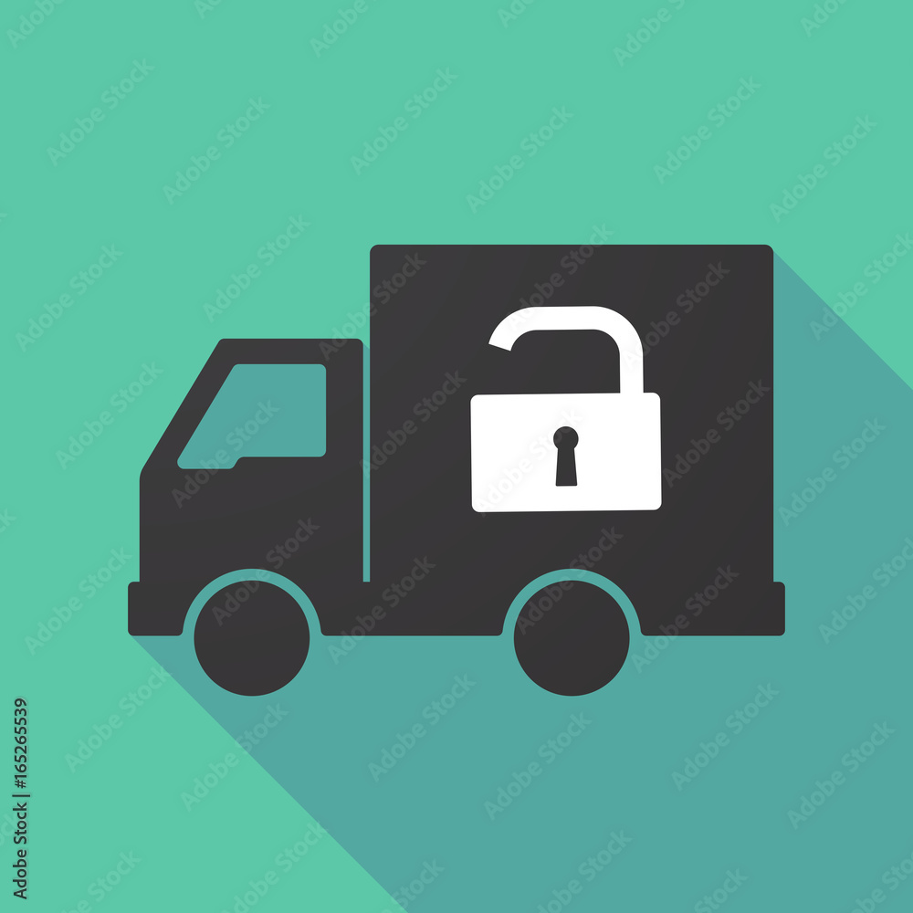 Long shadow truck with an open lock pad