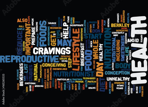 THE EFFECTS OF DIET ON INFERTILTIY Text Background Word Cloud Concept