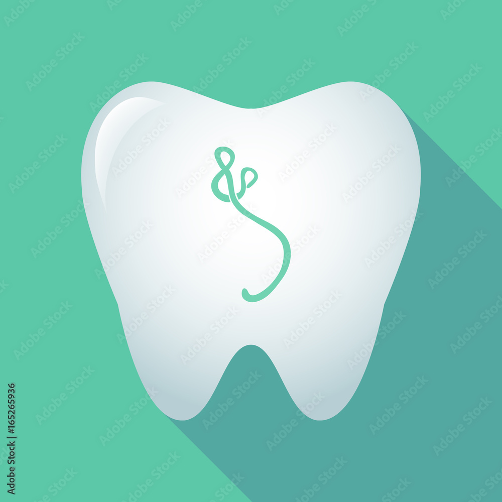 Long shadow tooth with an ebola sign Long shadow tooth with an ebola sign