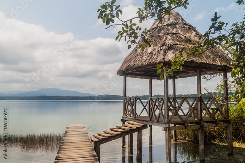 Small hut at Laguna Lachua lake, Guatemala photo