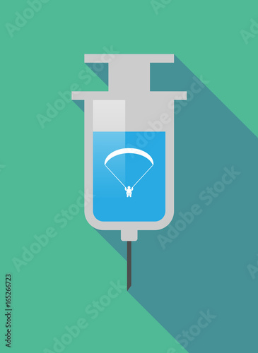 Long shadow  syringe with a paraglider