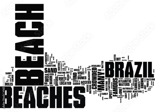 THE DIVERSITY OF THE BRAZILIAN BEACHES Text Background Word Cloud Concept