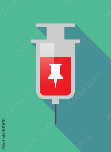 Long shadow  syringe with a push pin