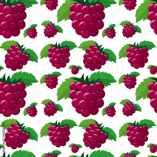 Seamless background with fresh raspberries