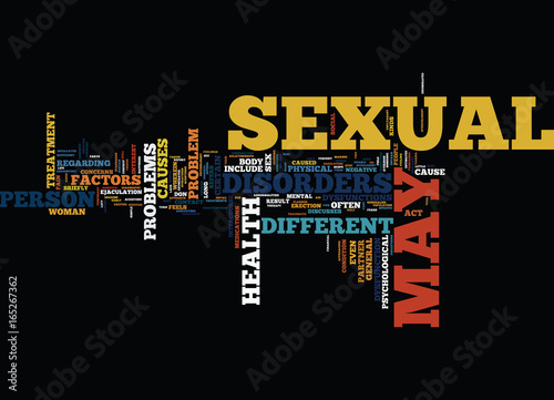THE DIFFERENT SEXUAL HEALTH DISORDERS Text Background Word Cloud Concept